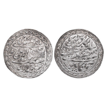 Jaipur, Silver Nazrana Rupee, 11.39g, Madho Singh II, INO Queen Victoria, AH 1884/5 RY. KM