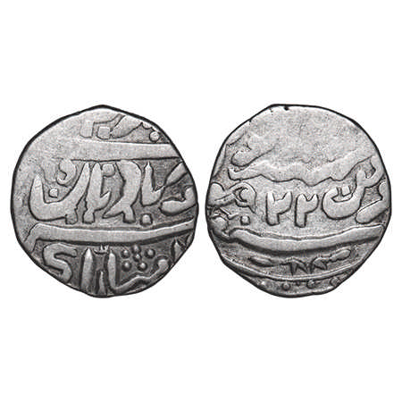 Jaisalmir, Silver ½ Rupee, 5.02g, Ranjit Singh (1846-1864 AD), Akhey Shahi, 22 RY Frozen, 