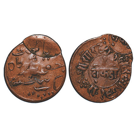 Junagadh, Copper Dokdo, 3.85g, Rasul Muhammad Khan (VS 1948-1968 / 1891-1911 AD), VS 1965,