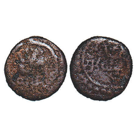 Travancore State, Copper Kasu/Cash, 0.54g, Rani Parvathi Bai (ME 990-1004 / 1815-1829 AD),