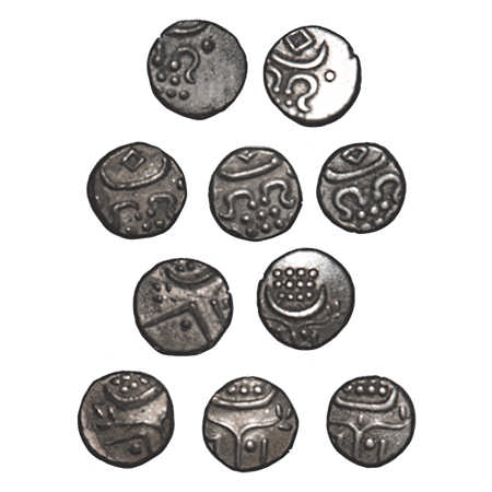 Travancore, Silver Chukram,(5 Coins), Anizham Thirunal Marthanda Varma (ME 904-933 / 1729-