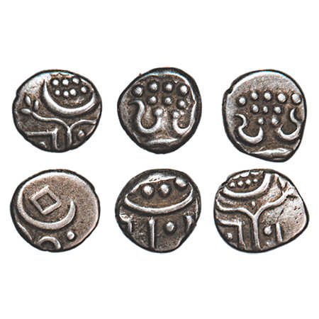Travancore, Silver Chukram, (3 Coins), Anizham Thirunal Marthanda Varma (ME 904-933 / 1729