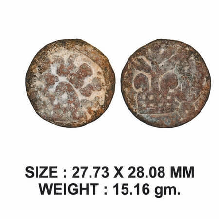 Anandas of Karwar, Mulananda, Lead Unit, 15.16g, Obv: Eight arched hill in centre around b