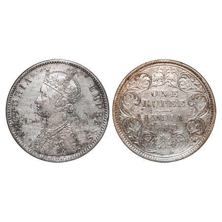 Victoria Empress, Silver, Rupee, 1883, Bombay Mint, A1(i)/I, 'B' Raised. F. Prid # Unliste