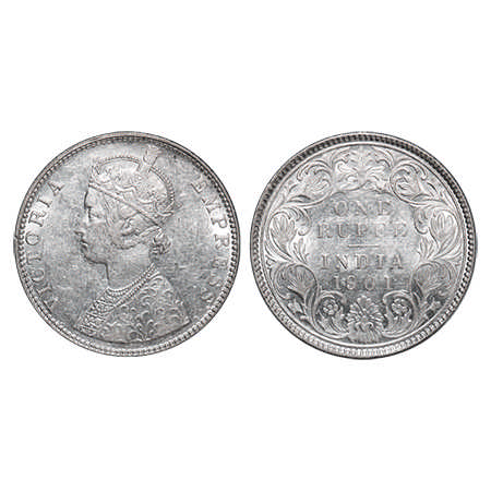 Victoria Empress, Silver, Rupee, 1901, Bombay Mint, C2(ii)/I, 'B' Incused, 2nd numeral 1 o