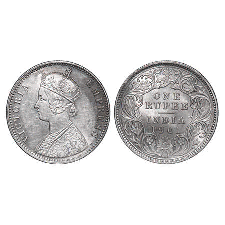 Victoria Empress, Silver, Rupee, 1901, Calcutta Mint, C3/I(i), 'C' Incused, In Empress all