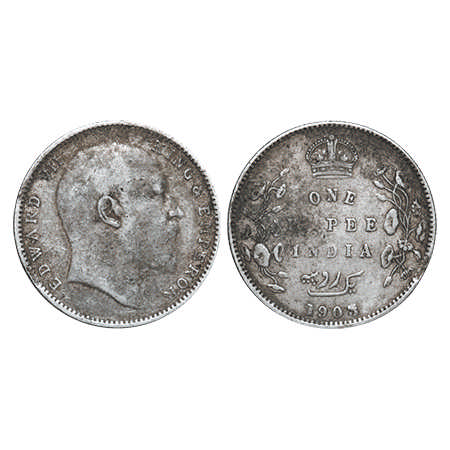 Edward VII, Silver, Rupee, 1903, Bombay Mint, 'B' Incused and No dot, Error: Numeral 3 of
