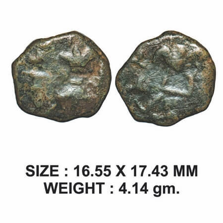 Western Kshatrapas, Kshaharata Family, Bhumaka (c. 1st century AD), Copper fractional Unit