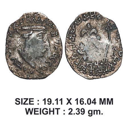 Western Kshatrpas, Nahapana, Silver Drachms, 2.39g, Obv: Bust of Nahapana facing to right,