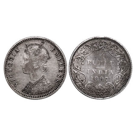 Victoria Empress, Silver, 1/4 Rupee, 1897, Bombay Mint, C(i)/I, 'B' incused. F. Prid 430. 
