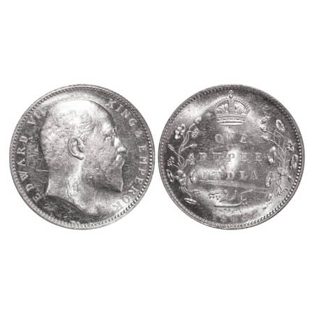 Edward VII, Silver, Rupee, 1903, Bombay Mint, 'B' incused and no dot. F. Prid 199. GK 927.