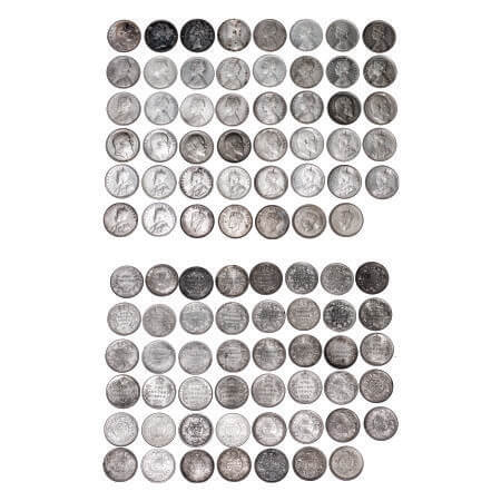 William IV to George VI, Rupee, Silver, & Half Silver, (Lot of 47 coins), 1) William IV, 1