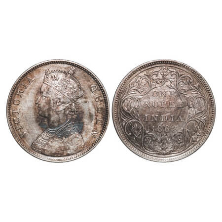 Victoria Queen, Silver, Rupee, 1862, Bombay Mint, B/II/0/4. F. Prid 81. GK 310. Extremely 