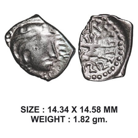 Gupta, Skandagupta (c. 455-480 AD), Silver Drachma, 1.82g, Obv: Bust of king facing to rig
