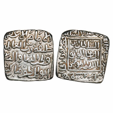 Delhi Sultanate, Silver Square tanka, 10.72g, Qutb Al Din Mubarak (AH 716-720/1316-1320 AD
