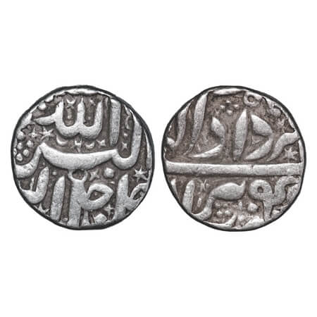 Akbar, Silver Rupee, 11.34g, Berar Mint, Ilahi month 'Amardad', 4X RY. KM 93.6. Very Fine,