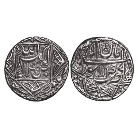 Akbar, Silver ½ Rupee, 5.62g, Lahore Mint, Ilahi type, Month 'Aban', Year 49. A.Liddle S-6
