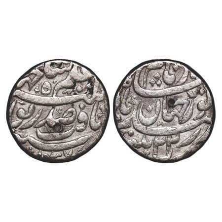 Jahangir with Nurjahan Begum, Silver Rupee, 11.30g, Patna Mint, AH 1037/22 RY, Obv: Ba huk