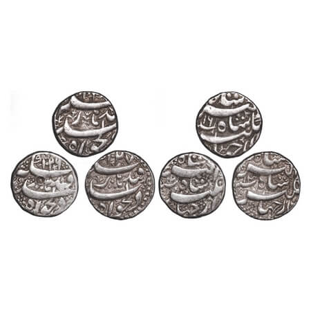 Jahangir, Silver Rupee (3 Coins), Qandahar Mint, AH 1026/12, 1027/13, 10XX/16 RY. KM 142.2