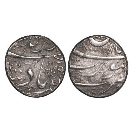 Jahangir, Silver ½ Rupee, 5.72g, Surat Mint, 18 RY. KM Unlisted. Extremely Fine, Very Rare