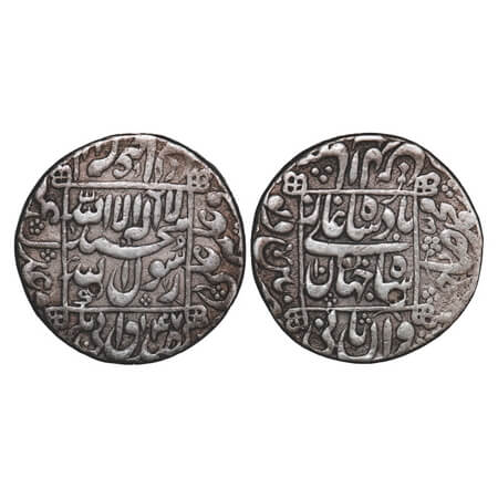 Shahjahan I, Silver Rupee, 11.41g, Patan Deo Mint, AH 1047/10 RY, Obv: kalima shahada arou