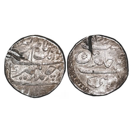 Aurangzeb, Silver Rupee, 11.55g, Adoni Mint, Badre Munir Couplet type. KM Unlisted. chisel