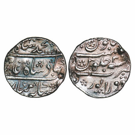 Muhammad Shah, Silver Rupee, 11.39g, 25.70mm, (broad Flan), Sholapur Mint, AH 1134/3 RY. C