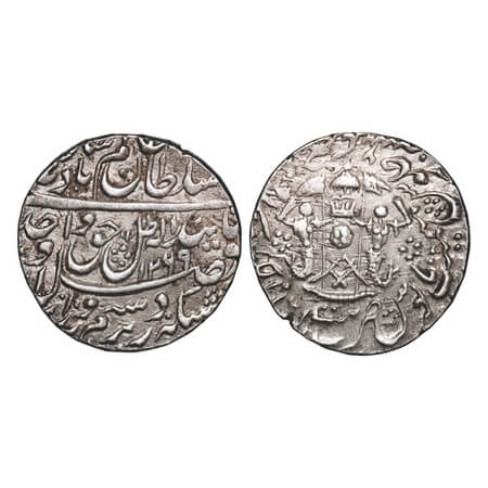 Awadh, Silver Rupee, 11.16g, Wajid Ali Shah (as king AH 1263-1272 / 1847-1856 AD), Bait us