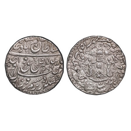 Awadh, Silver Rupee, 11.03g, Wajid Ali Shah (as king AH 1263-1272 / 1847-1856 AD), Bait us