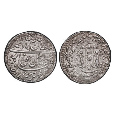 Awadh, Silver Rupee, 11.13g, Wajid Ali Shah (as king AH 1263-1272 / 1847-1856 AD), Bait us