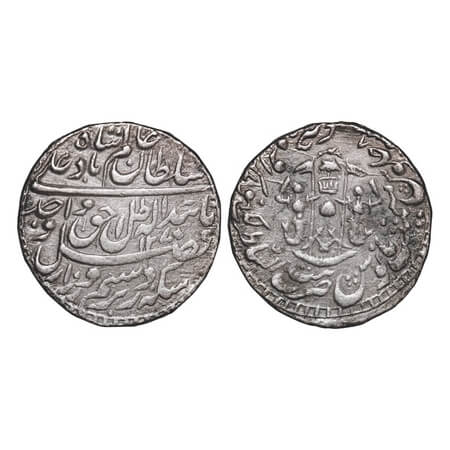 Awadh, Silver Rupee, 10.91g, Wajid Ali Shah (as king AH 1263-1272 / 1847-1856 AD), Bait us