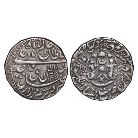 Awadh, Silver Rupee, 11.10g, Wajid Ali Shah (as king AH 1263-1272 / 1847-1856 AD), Bait us