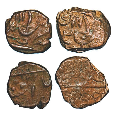 Baroda, Copper Paisa & ½ Paisa, (2 Coins) 4.92g, 10.13g, Anand Rao (AH 1215-1235 / 1800-18
