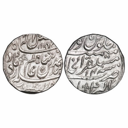 Bharatpur, Silver Rupee, 11.29g, Early issue, INO Shah Alam II, Mustaqir ul Khilafat Akbar