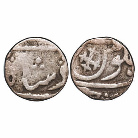 Broach, Silver Rupee,11.39g, Imtaya ud Daula (AH 1182-1186 / 1768-1772 AD), INO Shah Alam 
