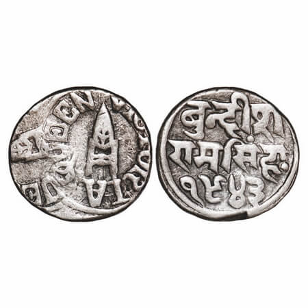 Bundi, Silver Rupee, 10.68g, Ram Singh (VS 1878-1946 / 1824-1889 AD), INO Queen Victoria &
