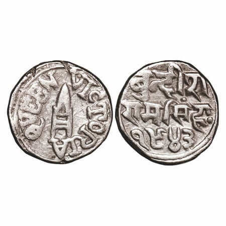 Bundi, Silver Rupee, 10.62g, Ram Singh (VS 1878-1946 / 1824-1889 AD), INO Queen Victoria &