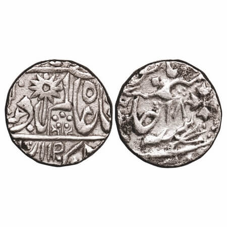 Chhatarpur, Silver Rupee, 11.13g, INO Shah Alam II, AH 1190 Retrograde '9'/18 RY, broom on