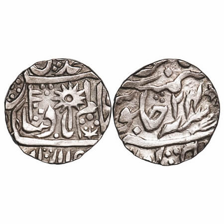 Chhatarpur, Silver Rupee, 11.08g, INO Shah Alam II, Chhatarpur Mint, AH 119x/24 RY, Pataka