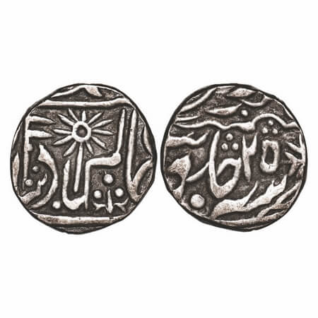 Chhatarpur, Silver Rupee, 10.87g, INO Shah Alam II, Chhatarpur Mint, 25 RY, Pataka as mint