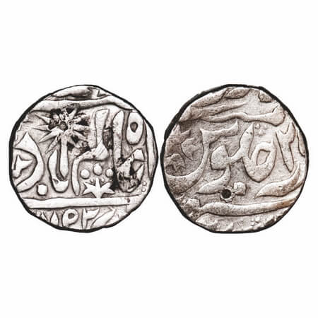 Chhatarpur, Silver Rupee, 10.90g, INO Shah Alam II, Chhatarpur Mint, AH 1192, "9' retrogra