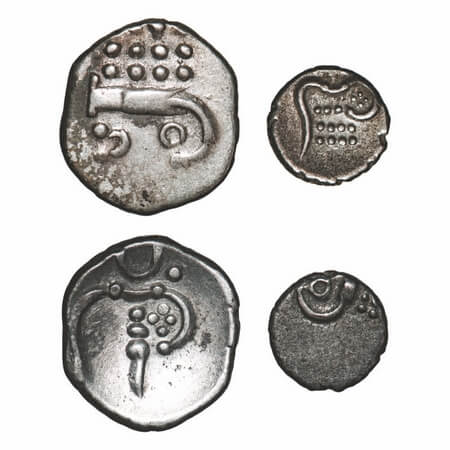 Cochin, Silver, 2 Puttuns & Puttun (2 Coins), 1.07 & 0.35g, British Protectorate Issues, O