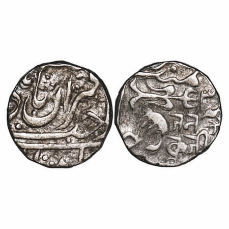 Gwalior, Silver Rupee, 10.80g, Jayaji Rao (1843-1886 AD), Basoda Mint, INO Muhammad Akbar 