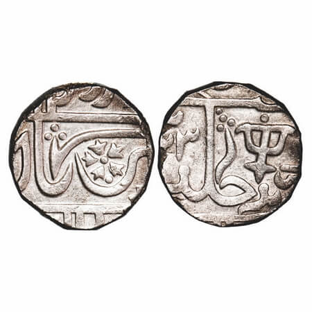 Gwalior, Silver Rupee, 11.05g, Jayaji Rao(1843-1886 AD), Gwalior Fort Mint, INO Muhammad A