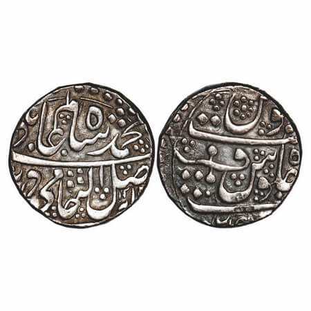 Gwalior, Silver Rupee, 11.24g, Daulat Rao (1794-1827 AD), Ujjain Mint, INO Shah Alam II, A