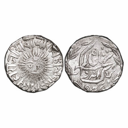 Indore, Silver Rupee, 11.15g, Shivaji Rao, Indore Mint, INO Shah Alam II, VS 1948, sun fac