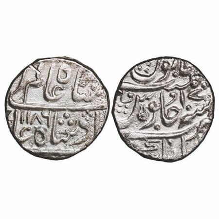 Indore, Silver Rupee, 11.07g, Ahalya Bai , Malharnagar Mint, AH 1186/17 RY, INO Shah Alam 