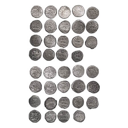 Junagadh, Silver Kori (19 Coins), Bahadur Khan (AH 1226-1256/1868-1897 VS), INO Muhammad A