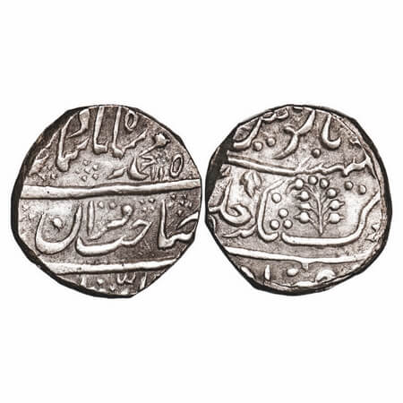 Kishangarh, Silver Rupee, 10.89g, Anonymous Hammered Coinage, INO Muhammad Shah AH 1151, J