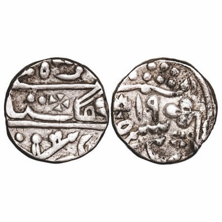 Kotah, Silver Rupee, 11.18g, British Protectorate issues, INO Victoria Queen, 19 RY (1876 
